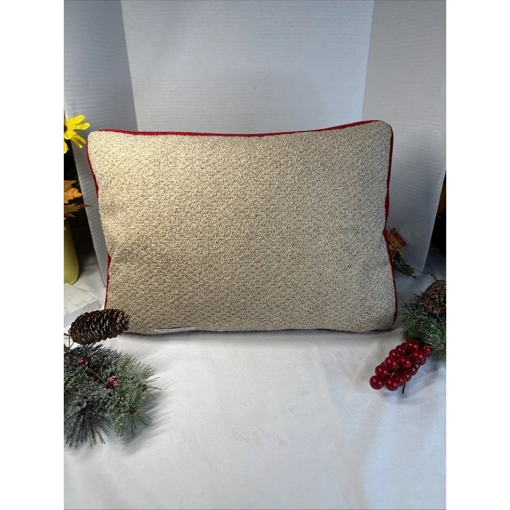 Secret Celebrity DownThrow Pillow Red Crushed Velvet Moose Red Rope Trim 18